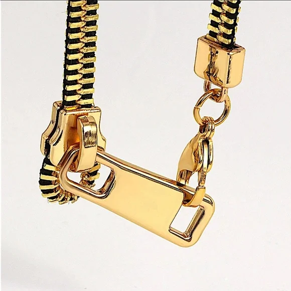 Gold Zipper Punk Minimalist Versatile Necklace - Picture 10 of 15